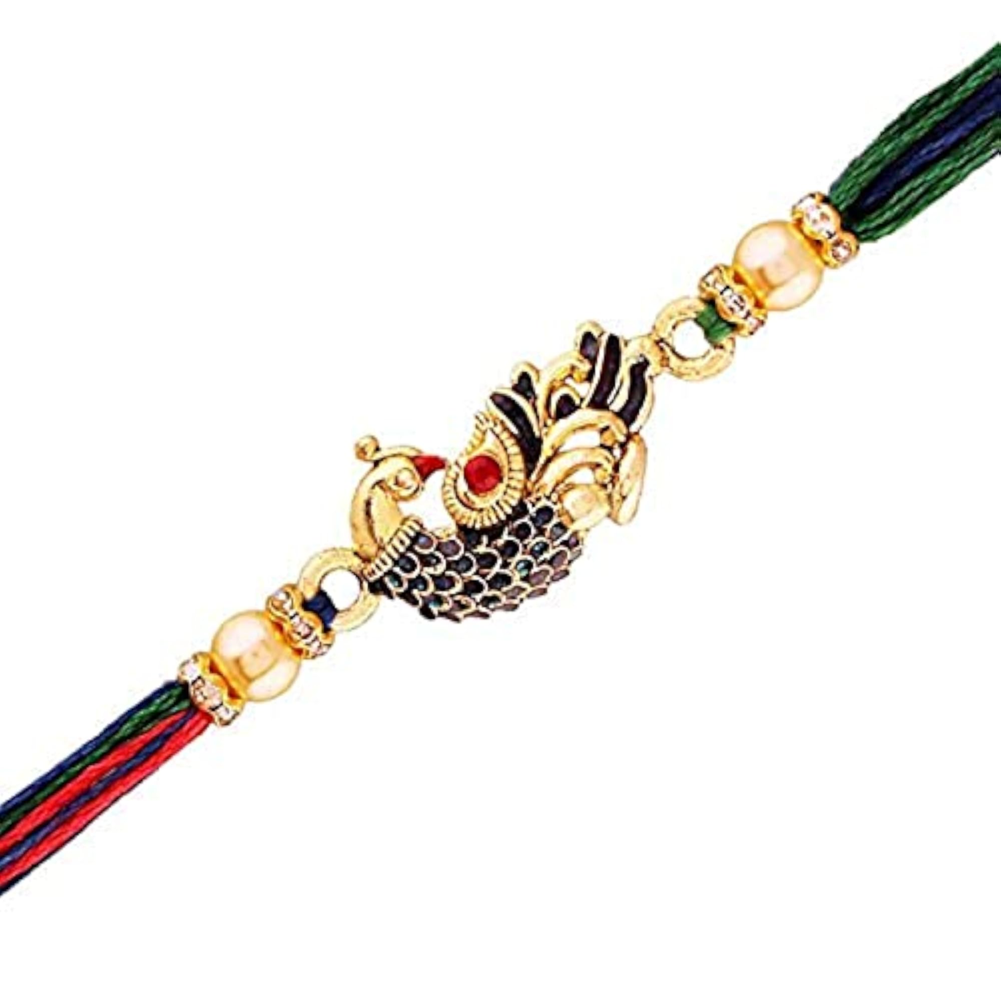 Meenakari Peacock Rakhi Set of 2, Traditional Gift